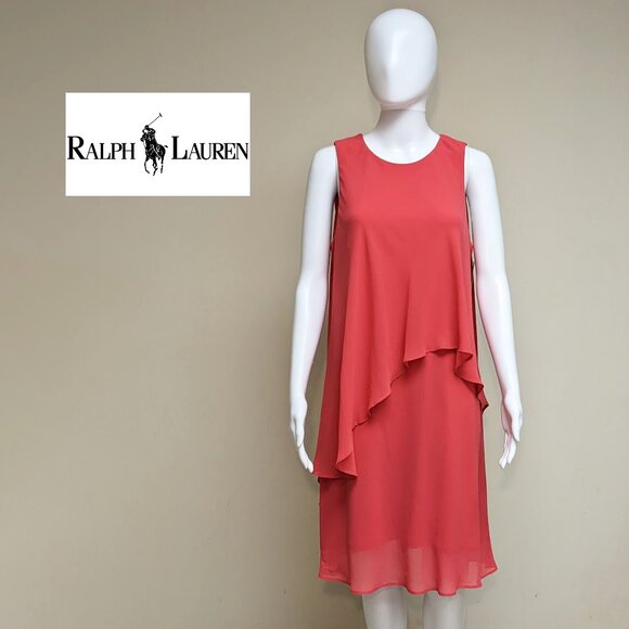 Lauren Ralph Lauren Dresses & Skirts - LAUREN RALPH LAUREN Chiffon Trapeze Tiered Midi Starfruit Dress NWT